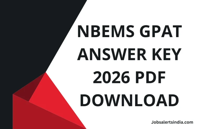 NBEMS GPAT Answer Key 2026 PDF