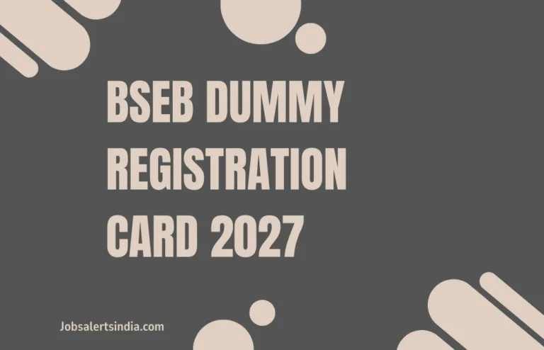 BSEB Dummy Registration Card 2027 Out – Download Bihar Board Class 10 and 12 Dummy Panjiyan Card