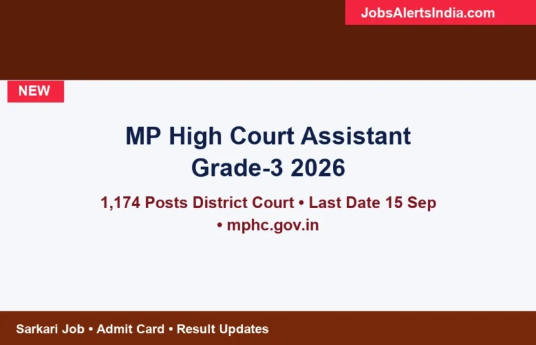 MP High Court Assistant Grade-3 Recruitment 2026