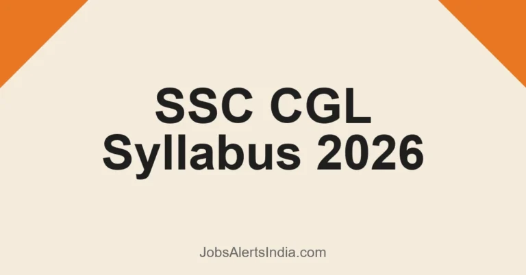 Ssc Cgl Syllabus 2026