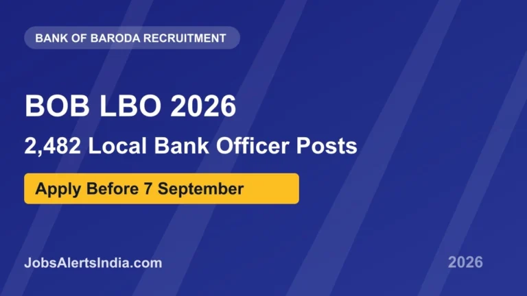 BOB LBO Recruitment 2026: 2,482 Posts, Apply Online Before 7 September 1 BOB LBO Recruitment 2026