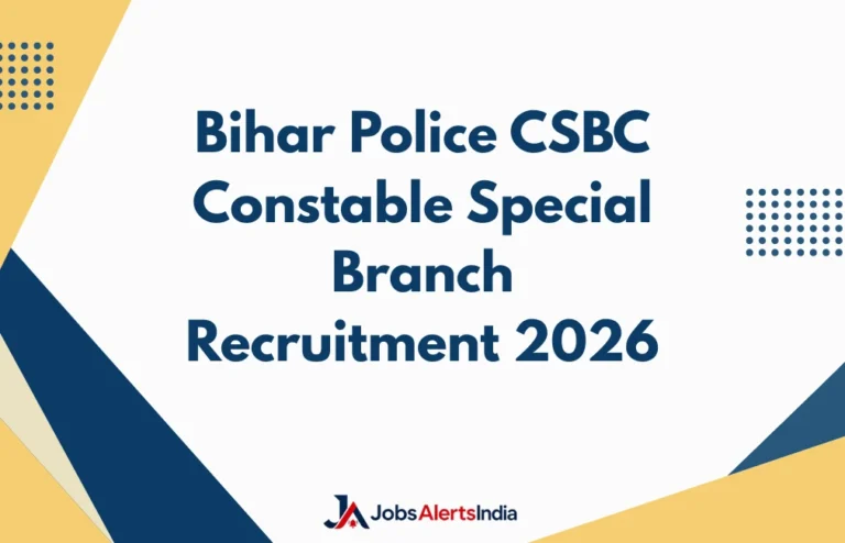 Bihar Police CSBC Constable Special Branch Recruitment 2026