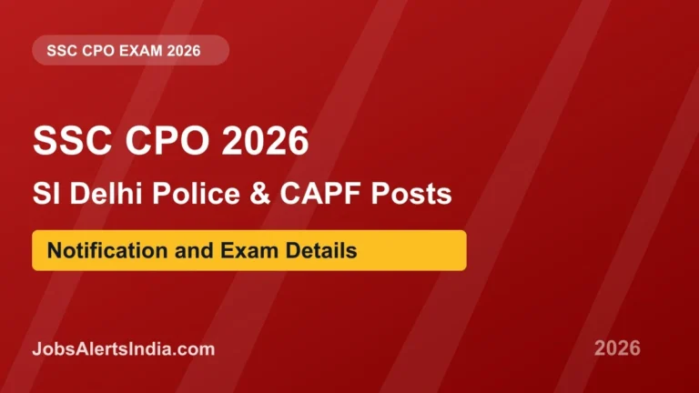 SSC CPO 2026 SI Delhi Police CAPF