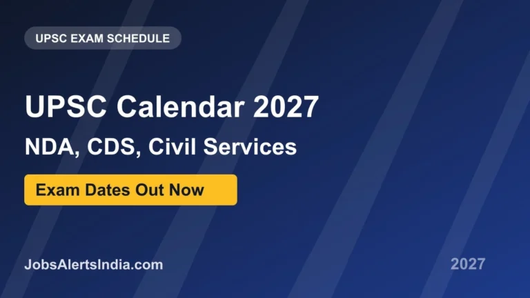 UPSC Calendar 2027 Exam Schedule
